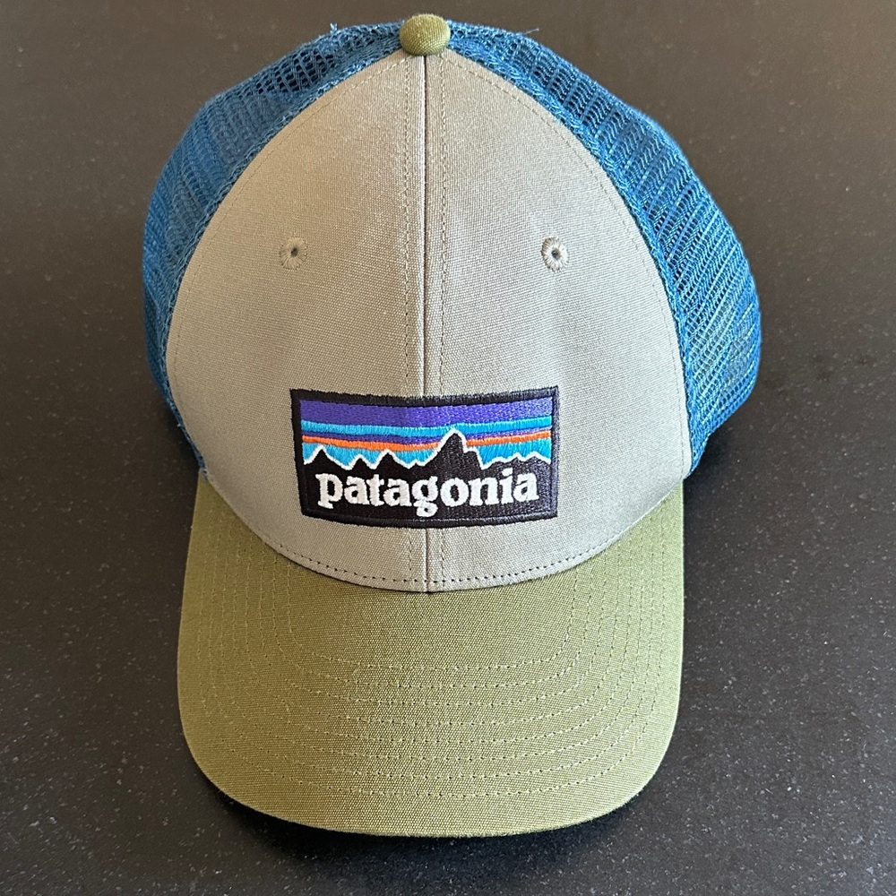 Patagonia Olive and Blue Mesh Cap